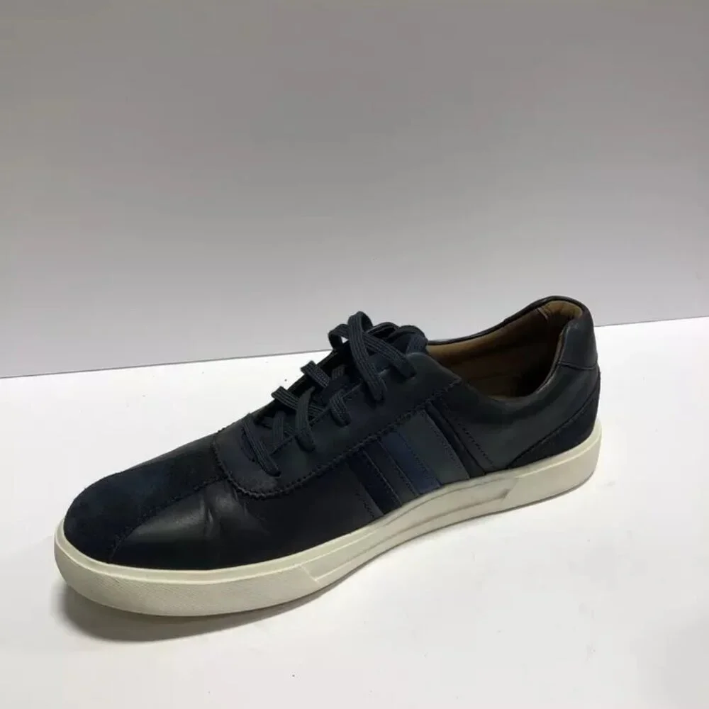Clarks Mens Un Costa Band Sneaker Navy Leather Size 10.5M